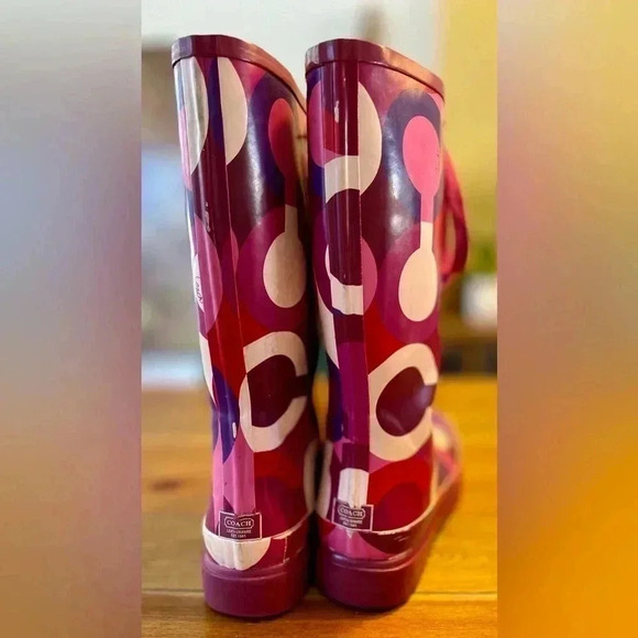 COACH Periwinkle Tall Rain Boots, Galoshes, Women’s 8B - Picture 6 of 12